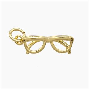 Copper Glasses Pendant Gold Plated, approx 6-16mm