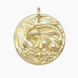 Copper Eagle Pendant Hawk Birds Gold Plated, approx 19mm