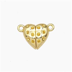 Copper Heart Magnetic Clasp Gold Plated, approx 10mm