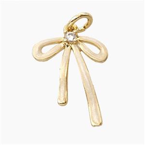 Copper Bowknot Pendant Painted Gold Plated, approx 14-18mm