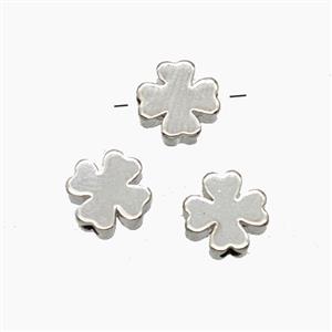 Copper Clover Beads Platinum Plated, approx 6mm