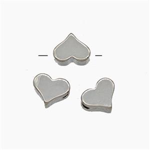 Copper Heart Beads Platinum Plated, approx 5-6mm