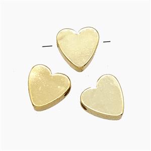 Copper Heart Beads Gold Plated, approx 8mm