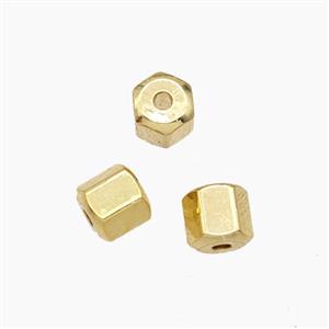 Copper Tube Beads Gold Plated, approx 4mm