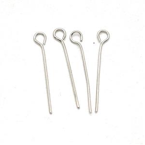 Copper Eye-Head Pins Platinum Plated, approx 20mm length