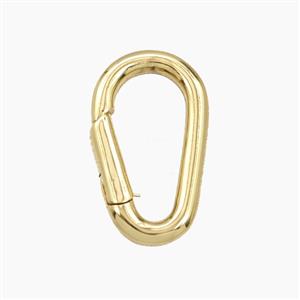 Copper Carabiner Clasp Gold Plated, approx 12-20mm