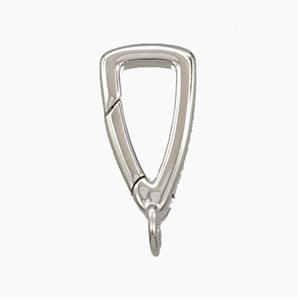 Copper Carabiner Clasp Platinum Plated, approx 9-17mm