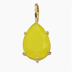 Yellos Crystal Glass Teardrop Pendant, approx 12-27mm
