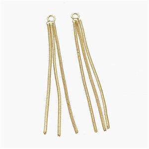 Copper Tassel Pendant Snake Chain Gold Plated, approx 50mm length