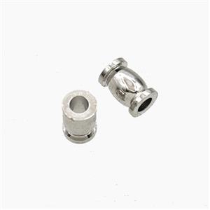 Copper Tube Beads Platinum Plated, approx 4-6mm