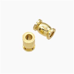 Copper Tube Beads Gold Plated, approx 4-6mm