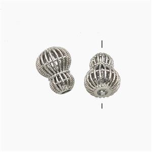 Copper Gourd Beads Hollow Platinum Plated, approx 6-8mm