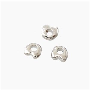 Copper Spacer Beads Irregular Platinum Plated, approx 4mm