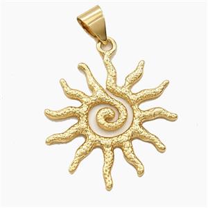 Copper Sunburst Pendant Spiral Gold Plated, approx 32-36mm