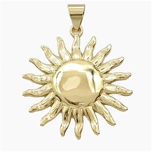 Copper Sun Pendant Gold Plated, approx 38mm