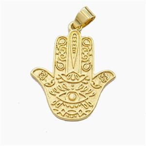 Copper Hamsahand Pendant Evil Eye Gold Plated, approx 14-28mm