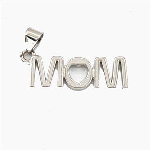 Copper MOM Pendant Platinum Plated, approx 8-23mm