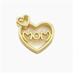 Copper Heart Pendant MOM Gold Plated, approx 14-17mm