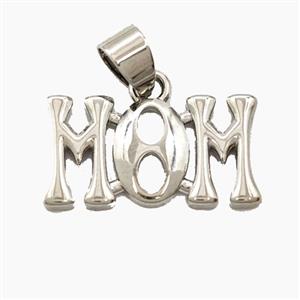 Copper MOM Pendant Platinum Plated, approx 11-20mm