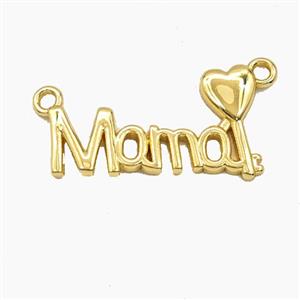 Copper Mama Pendant Heart 2loops Gold Plated, approx 12-20mm