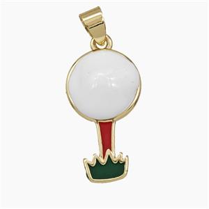 Copper Golf Ball Pendant Enamel Sports Gold Plated, approx 8-25mm