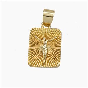 Copper Jesus Pendant Gold Plated, approx 12-15mm