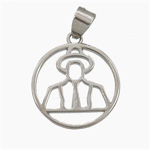 Jose Gregorio Hernandez Charms Copper Elder Pendant Platinum Plated, approx 18mm