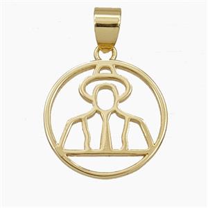 Jose Gregorio Hernandez Charms Copper Elder Pendant Gold Plated, approx 18mm