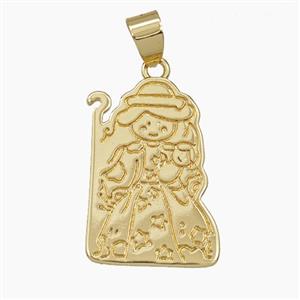 Swami Samarth Charms Copper Pendant Gold Plated, approx 16-24mm