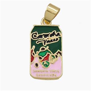 Copper Soda Bottle Pendant Enamel Gold Plated, approx 11-19mm