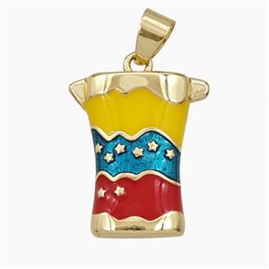 Copper Bottle Pendant Multicolor Enamel Gold Plated, approx 11-20mm