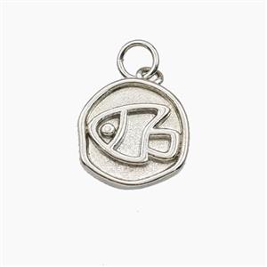 Copper Fish Pendant Platinum Plated, approx 13mm