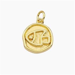Copper Fish Pendant Gold Plated, approx 13mm