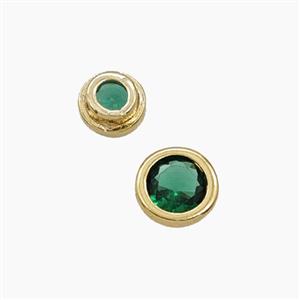 Green Cubic Zirconia Star Beads Prong-Set No-Hole, approx 6.5mm
