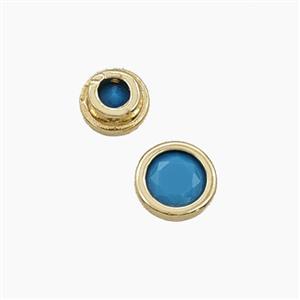 Turqblue Cubic Zirconia Star Beads Prong-Set No-Hole, approx 6.5mm