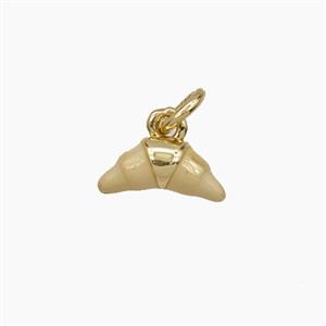 Copper Croissant Pendant Painted Gold Plated, approx 5-11mm