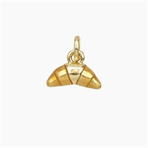 Copper Croissant Pendant Yellow Painted Gold Plated, approx 5-11mm