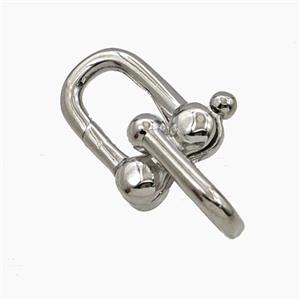 Copper Carabiner Clasp Platinum Plated, approx 12-24mm