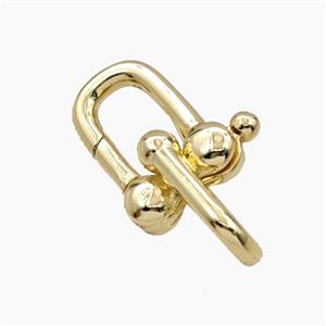 Copper Carabiner Clasp Gold Plated, approx 12-24mm