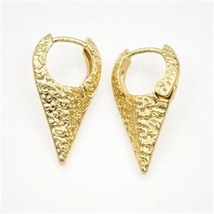 Copper Hoop Earrings Hammered Gold Plated, approx 13-25mm