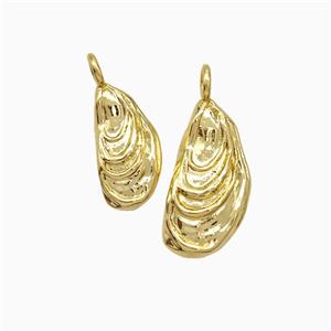Copper Mussel Pendant Gold Plated, approx 6-12mm