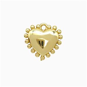 Copper Heart Pendant Gold Plated, approx 13mm
