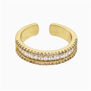 Copper Ring Pave Zircon Gold Plated, approx 5mm, 18mm dia