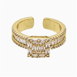 Copper Ring Pave Zircon Gold Plated, approx 8mm, 18mm dia