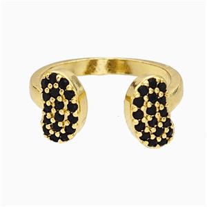 Copper Butterfly Rings Pave Zirconia Gold Plated, approx 6-10mm, 18mm dia