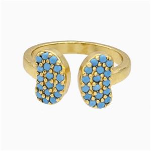 Copper Butterfly Rings Pave Zirconia Gold Plated, approx 6-10mm, 18mm dia