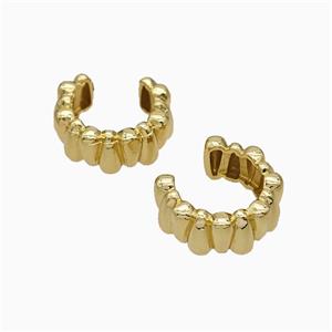 Copper Clip Earrings Gold Plated, approx 6mm, 15mm dia