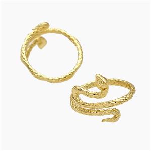 Copper Snake Rings 18K Gold Plated, approx 14-18mm, 18mm dia