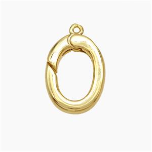 Copper Carabiner Clasp 18K Gold Plated, approx 11-16mm