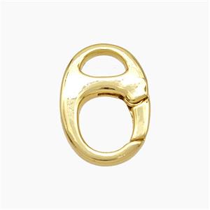 Copper Carabiner Clasp 18K Gold Plated, approx 11.5-17mm